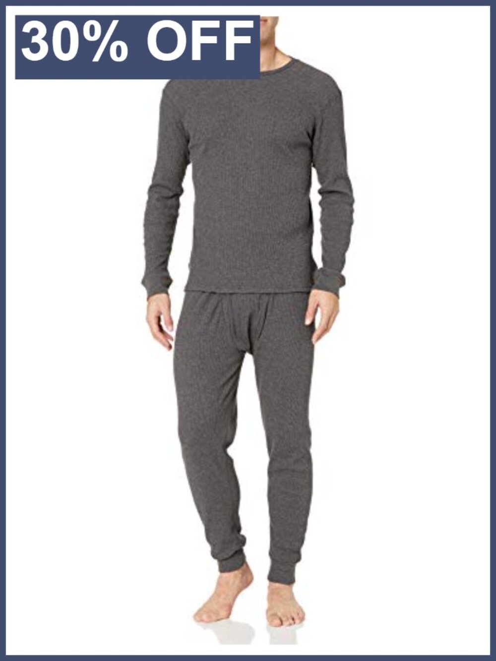 Men's Slim Fit Waffle Knit Thermal Long Johns Underwear Set